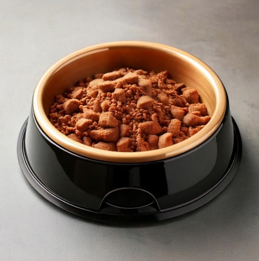 Schüssel mit braunem Futter